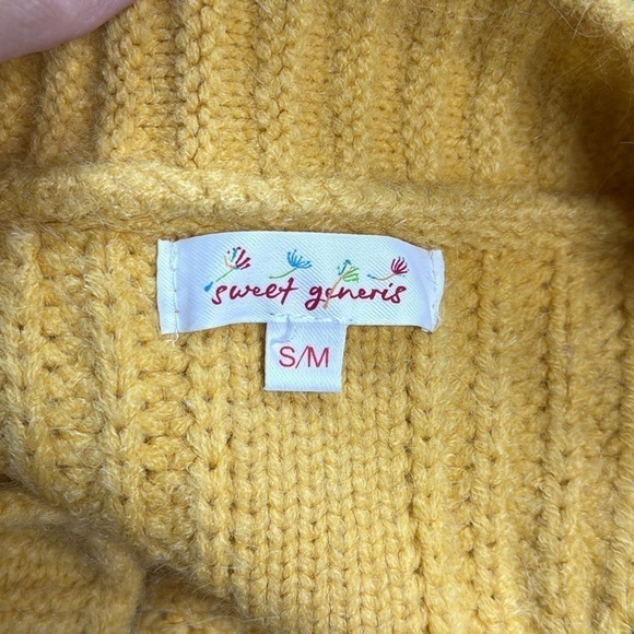 Sweet Genesis Yellow Chunky Cardigan Sweater Size S/M - Picture 7 of 9